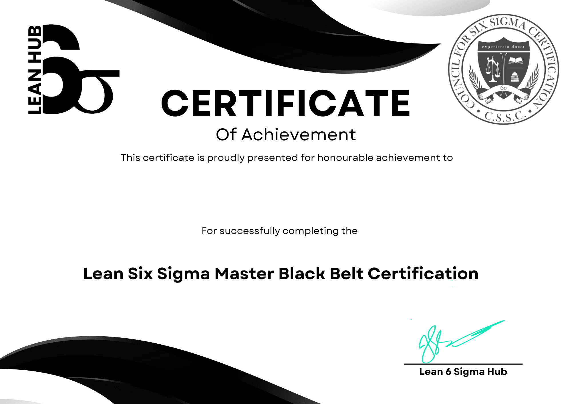 Lean Six Sigma Black Belt Certificate